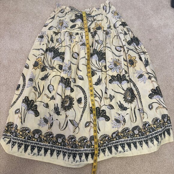 NEW Ulla Johnson Ianna Skirt Lemonbalm Size 12 Floral 100% Cotton Midi SS22 - Picture 13 of 14